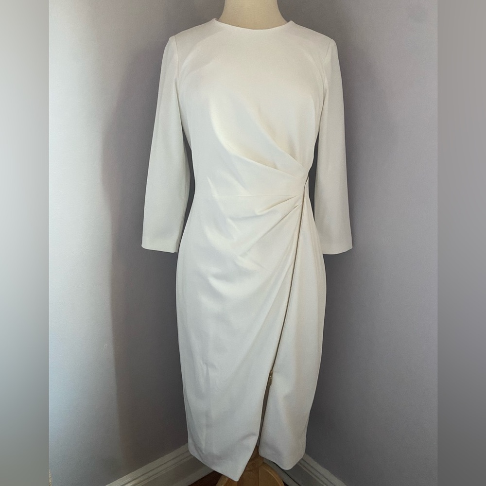 Calvin Klein White Zip Dress 8